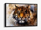 TIGER ABSTRACT RUSTY BACKGROUND HOME DECOR FLOAT EFFECT CANVAS WALL ART PRINT