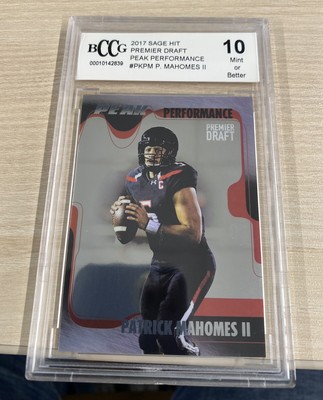 Patrick Mahomes 2017 Sage Hit Premier Draft Peak Performance Mint 10 Rookie RC | eBay