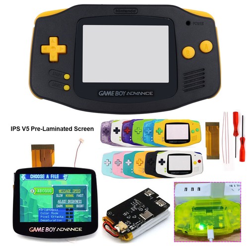 Gameboy Advance IPS V5 Kit Laminé avec Batteries Rechargeables Boîtier Coque - Photo 1/74