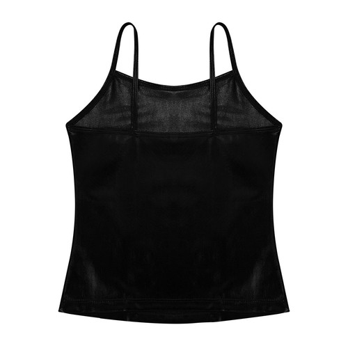 Girl's Shiny Metallic Camisole Tank Top Latin Belly Dance Fancy Vest Tee Costume - Picture 24 of 168