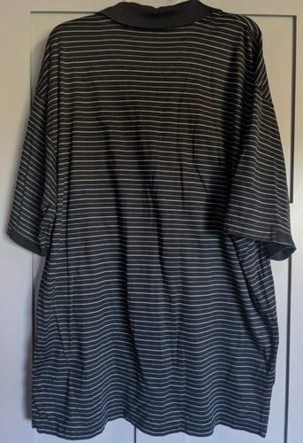 Byron Nelson Men's Eleven Straight Golf Polo Shirt XXL Striped Black/White/Blue - Picture 7 of 13