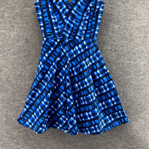 Calvin Klein Dress Women 2 Blue Striped Sheath Midi Zipper Lined V-Neck Cotton - Picture 4 of 9