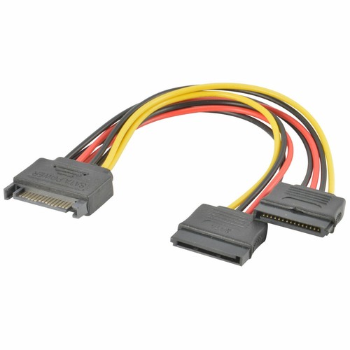 2x SATA Power 15 pin Y Splitter Cable Adapter Male to Female for HDD Hard Drive - Picture 3 of 6