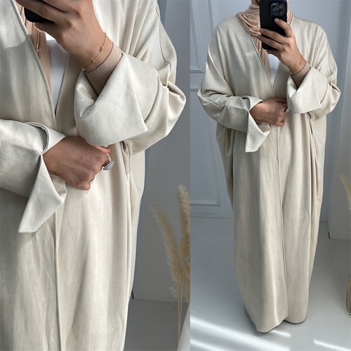 Muslim Abaya Kaftan Open Dress Women Saudi Arab Dubai Cardigan Kimono Loose Robe - Imagen 27 de 215