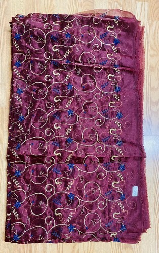 Yellow Gold Embroidery Sequins Lace Fabric 50” Width 1 Yard - Picture 3 of 8