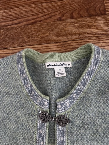 Telluride Clothing Co Nordic Fair Isle MED Strickjacke Pullover Wolle Metallverschluss - Bild 2 von 10