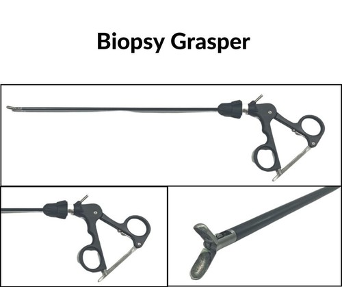 Laparoscopic SS Biopsy Grasper 5x330mm Reusable Surgical Instruments CE approved