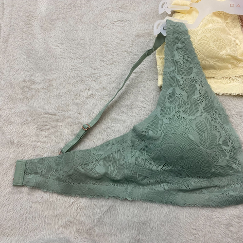 Danskin Spitzen Bralette BH Set Gr. M/L grün gelb hellbraun Spitze abnehmbare Cup Neu mit Etikett - Bild 4 von 10