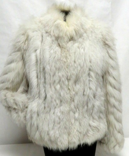 Brand New Sakowitz Silver Fox Fur Jacket Size ML-L w/ Clothing Bag & Hangar - Picture 2 of 12