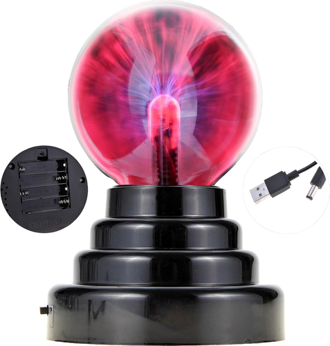 Powertrc Plasma Ball, 3 Inch Plasma Night Lamp, USB or Battery Powered Touch Res - Picture 11 of 12