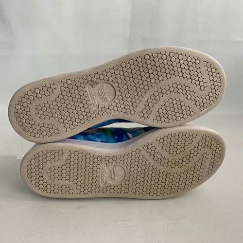 Adidas Damen Stan Smith Turnschuhe blau bunt Blumen Schnürschuhe Größe 7,5 - Bild 9 von 11