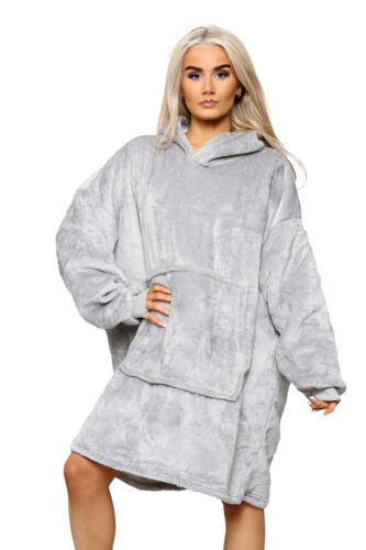 MS9 Women's Blanket Oversized Fleece Hoodie With Soft and Warm Sherpa Lining - Picture 11 of 69