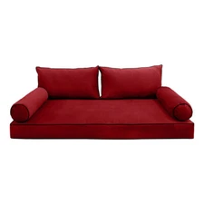 STYLE V2 TwinXL Velvet Contrast Indoor Daybed Mattress Pillow |COVER ONLY| AD369