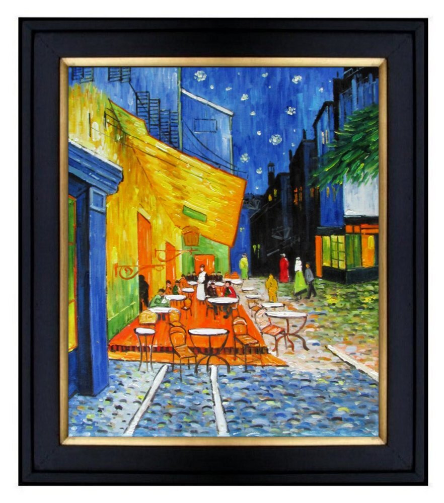 他の人発送×ゴッホCafé Terrace at Night Framed Van Gogh Cafe Terrace at Night, Quality Hand Painted Oil