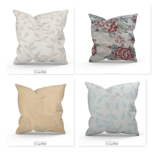 cream patterned cushion covers
