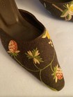 CHELSEY TEXTILES Womens Brown/leather EMBROIDERED Floral Slip On Ladies ShoesSz6 — photo 6