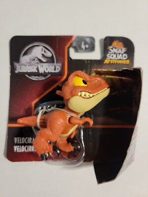 JurassicWorld Snap Squad Attitudes [Velociraptor] 2'' inch Chomp Figure, Orange
