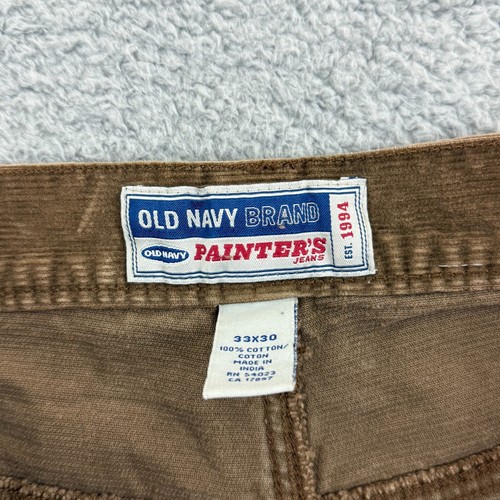 Vintage Old Navy Pant Men 34x30 Brown Carpenter Corduroy Loose Skate Outdoor Y2K - Picture 5 of 12