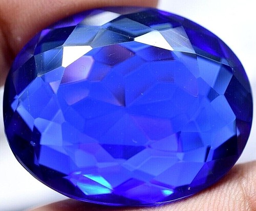 Lab Created 87.40 Ct Violet Blue Tanzanite GGL Certified Sparkling AAA+ Gemstone - Picture 2 of 8