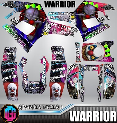 Graphics Kit Decals Stickers Yamaha Warrior 350 Pegatinas ATV, Graphics Kit 