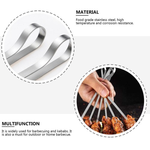 BBQ Skewers Grilling Roasting Sticks Reusable Grillings Skewers Barbecue Stick - Picture 4 of 12