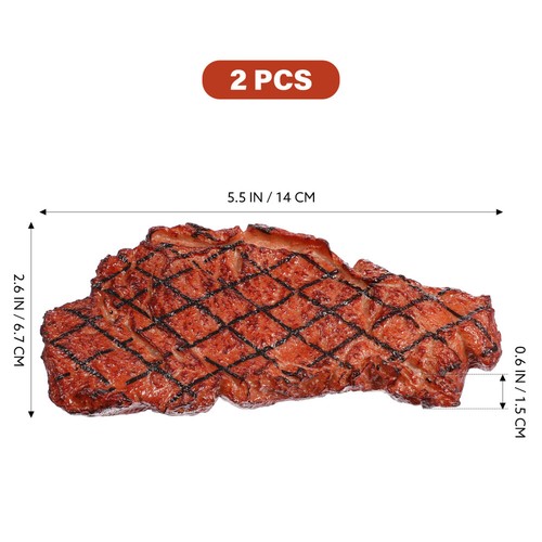 2Pcs Fake Beef Fake Chicken Prop Steak Food Model Reusable Props Decor - Picture 6 of 11