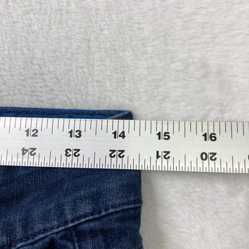 Paige Jeans Womens 28 Dark Blue Hidden Hills Straight Low Rise Double Button - Picture 10 of 12
