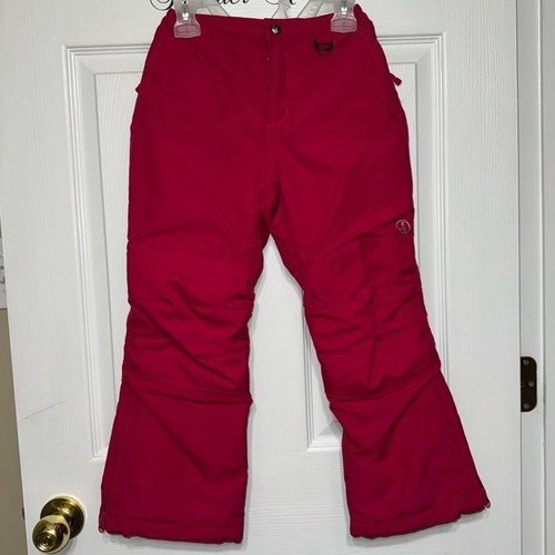 Lands End Squall Pants Kids Grow A Long Snow Board Ski Reinforced Knee Pink Sz 6