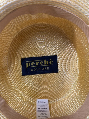 VTG Perche Couture Church Wedding Derby Holiday Hat S / M Gold Silver $37 OBO ch - Picture 11 of 15