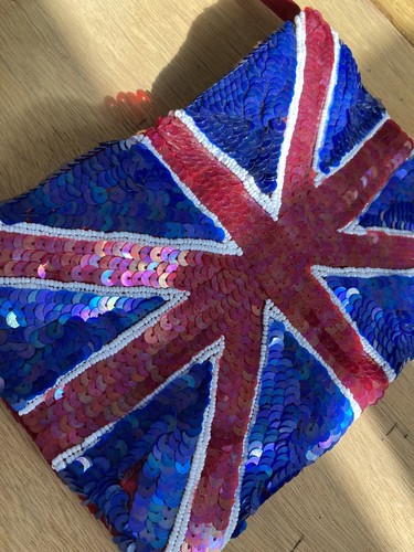 Vintage Union Jack flag sequin purse - Picture 4 of 9