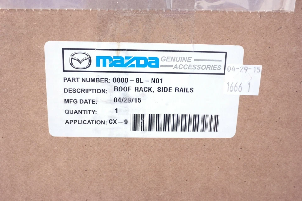 NEW 2007-2015 Mazda CX-9 Roof Rack Side Rails ONLY OEM Genuine 0000-8L-N01 - Image 4 of 4