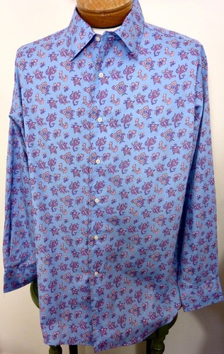 NWT Daniel Cremieux Shirt Tailored Fit X-LARGE Long Slvs Blue Floral 100% Cotton - Picture 2 of 12