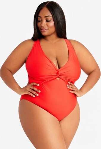 Nicole Miller One Piece Red Bathing Suit Swimsuit Baywatch - Picture 9 of 13