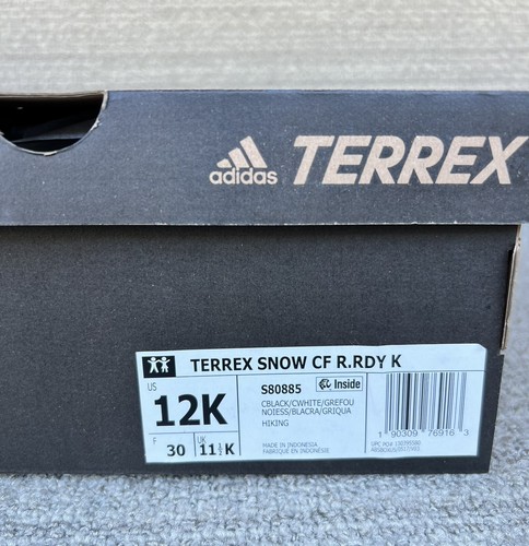 Adidas Unisex Kids Terrex Snow Black / White CF CP CW Size 12K US BNWB - Picture 2 of 13