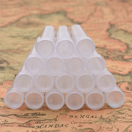 100 piezas Botella de contenedores de cuentas de plástico transparente con cubierta para almacenamiento de cuentas 75x12 mm - Imagen 3 de 11