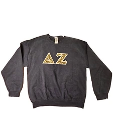 Alpha Zeta Fraternity Greek Cheetah Adult Pullover Sweatshirt Large Blue M6