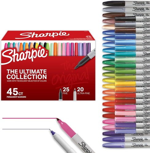 Sharpie Ultimate Collection 45ct Permanent Markers Fine & Ultrafine New In Box