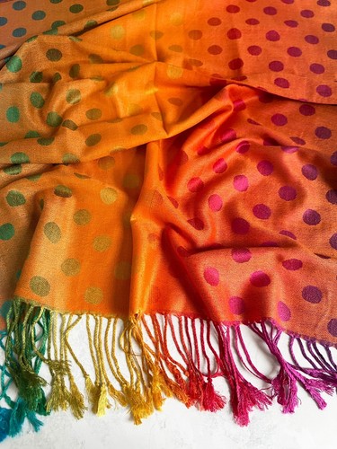 Large Multi Colour Leaf Paisley Print Pashmina Shawl Scarf Wrap Bright Rainbow - Picture 123 of 1,026