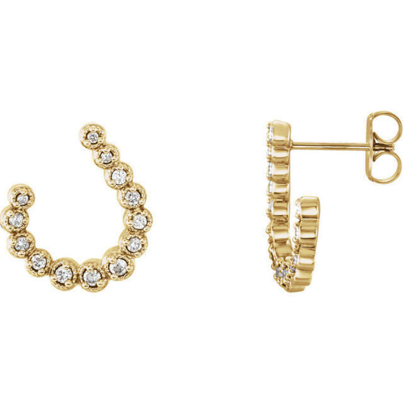 Diamond Crescent Earrings In 14K Yellow Gold (1/4 ct. tw.)