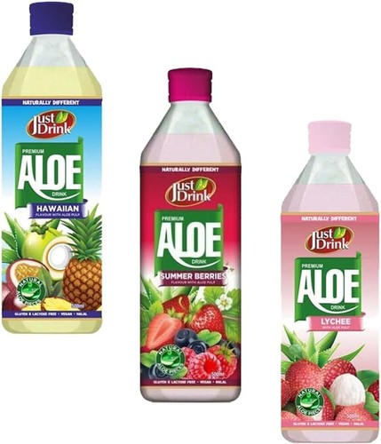 JUST DRINK PREMIUM ALOE DRINK MANGO/SUMMER BERRIES/TROPICAL (12 GEMISCHTE GESCHMACKSRICHTUNGEN)