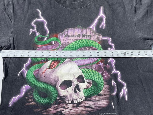 Camicia vintage American Thunder Forever Free Snake Skull All Over Travis Scott XL - Foto 6 di 8