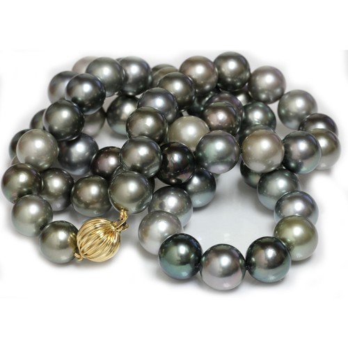 Tahitiano Sur Mar Ópera Perla Collar 13-14MM Elegante Multicolor 14k 86.4cm - Imagen 2 de 4