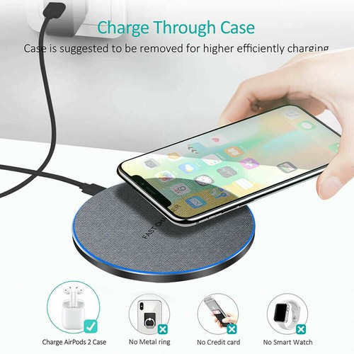 30W Wireless Charger Fast Charging Pad Mat for Apple iPhone 13 Pro 12 11 XS 8 - Picture 5 of 11