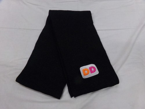 Dunkin Donuts Employee Gray Winter Neck Scarf Embroidered DD Patch ~ NWOT - 第 1/2 張圖片