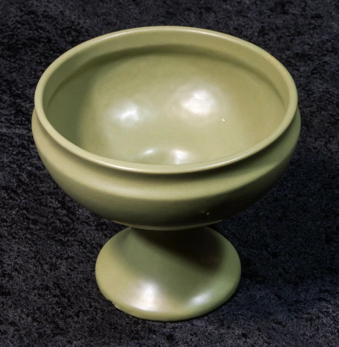 McCoy Pottery Floraline Sage Green Matte Pedestal Vase #461 Vintage USA