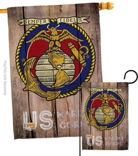 US Marine Corps Garden Flag USMC Semper Fi Armed Forces Military Veteran Banner - Picture 4 of 13