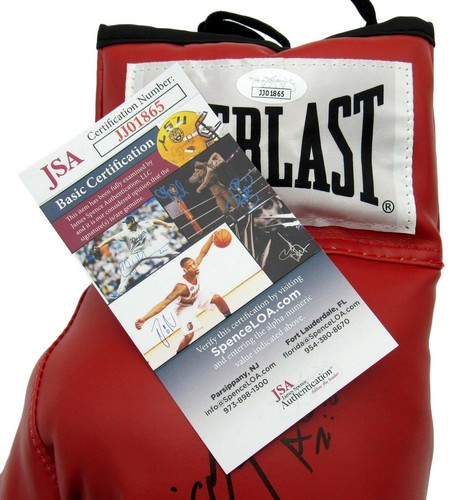 Angel Manfredy Boxing Signed/Inscr Everlast Red Left Boxing Glove JSA 154759 - Picture 4 of 4