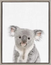Kate and Laurel Sylvie Baby Koala Canvas Wall Art 18x24 Gray by Amy Peterson