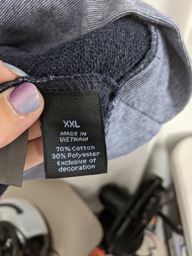 Felpa con cappuccio Marc Anthony nuova con etichette 2XL XXL blu 3 bottoni - Foto 6 di 7