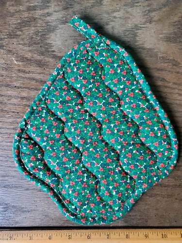 Set of 3 Vtg Franco Pot Holders Hot Pads Christmas Bells Tree Quilted - Picture 7 of 7